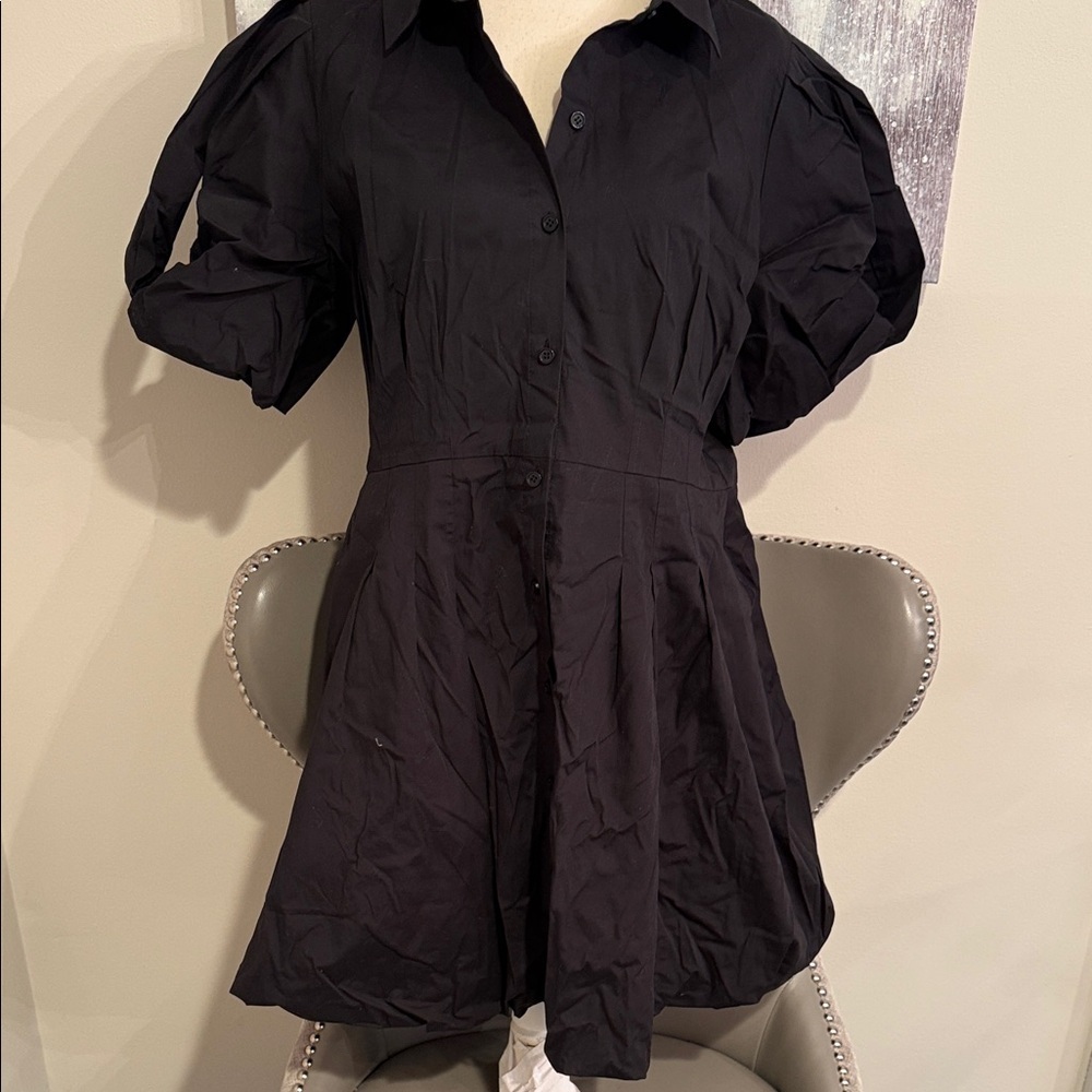 Black Puff Sleeve Dress